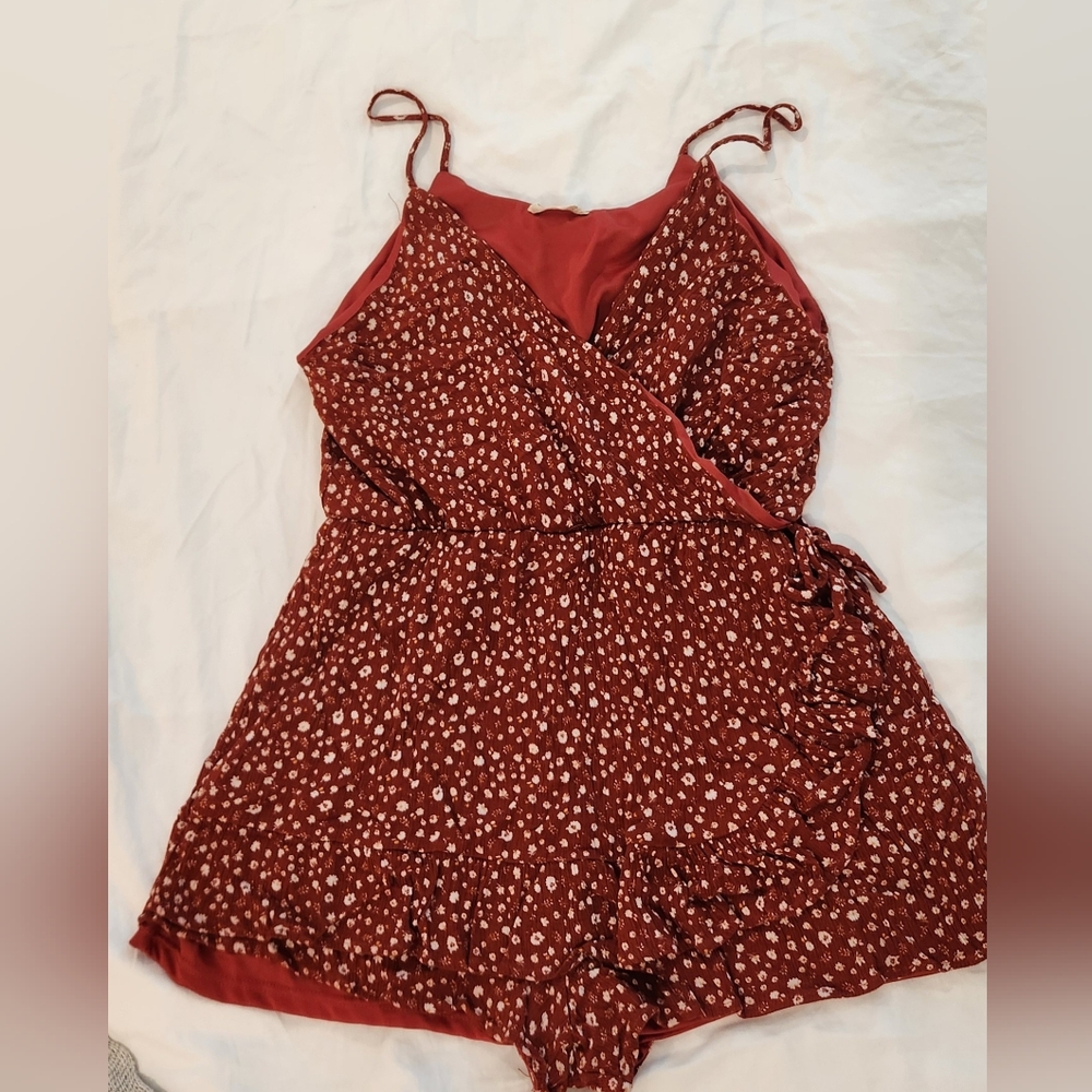 Altar'd State Red Floral Romper